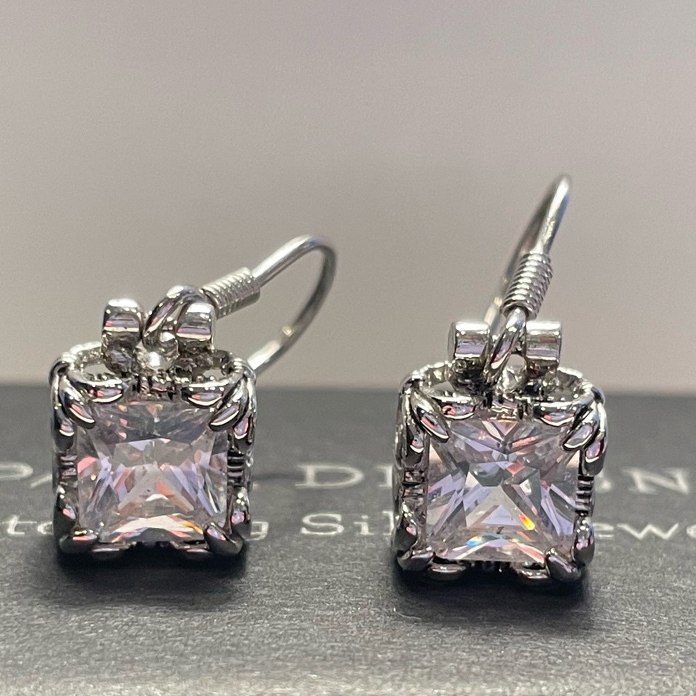Silpada Sterling Silver Uptown Cubic Zirconia Earrings W0975